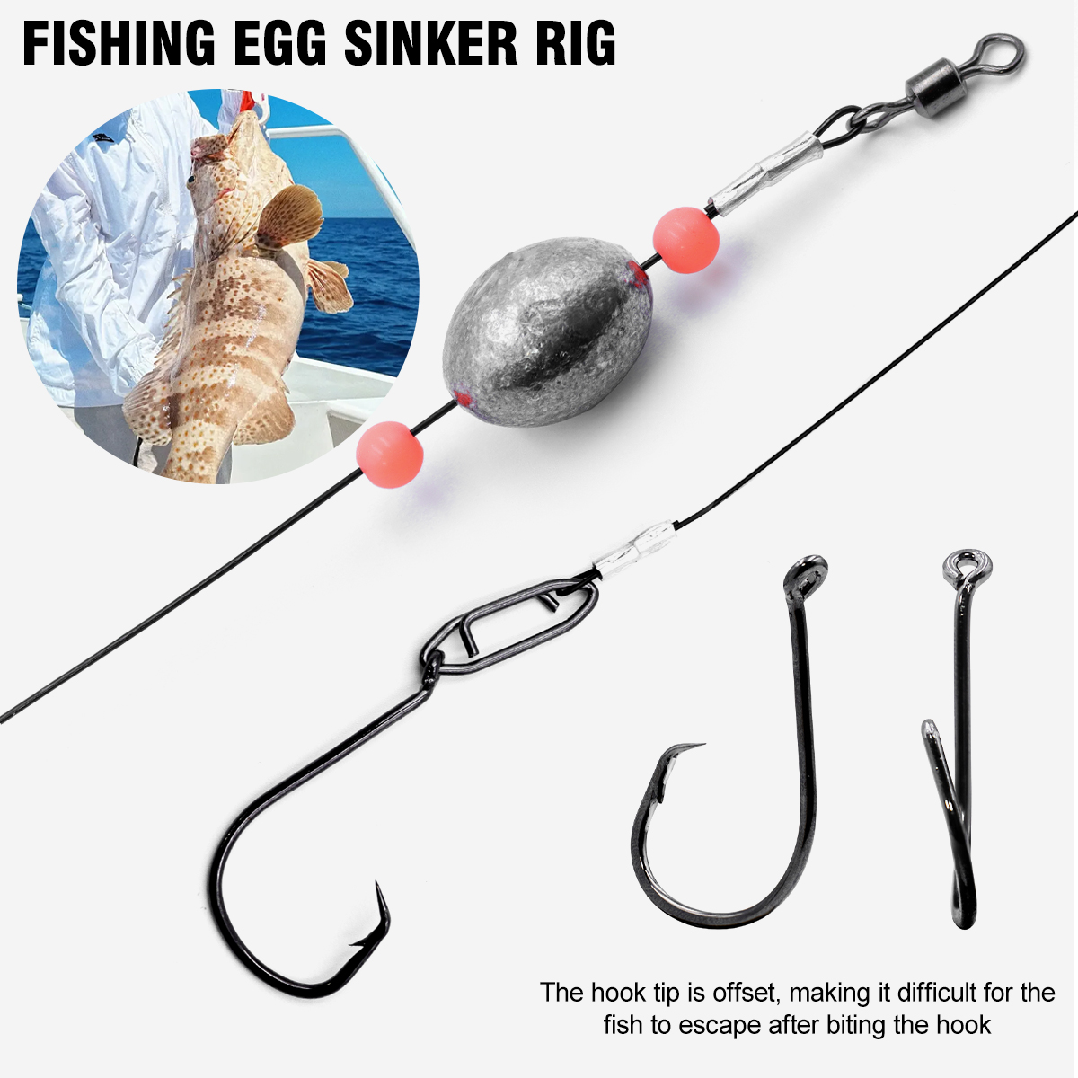 ZYZHE 2pcs Fishing Carolina Ri - Fishing Hook Circle recensie en prijs