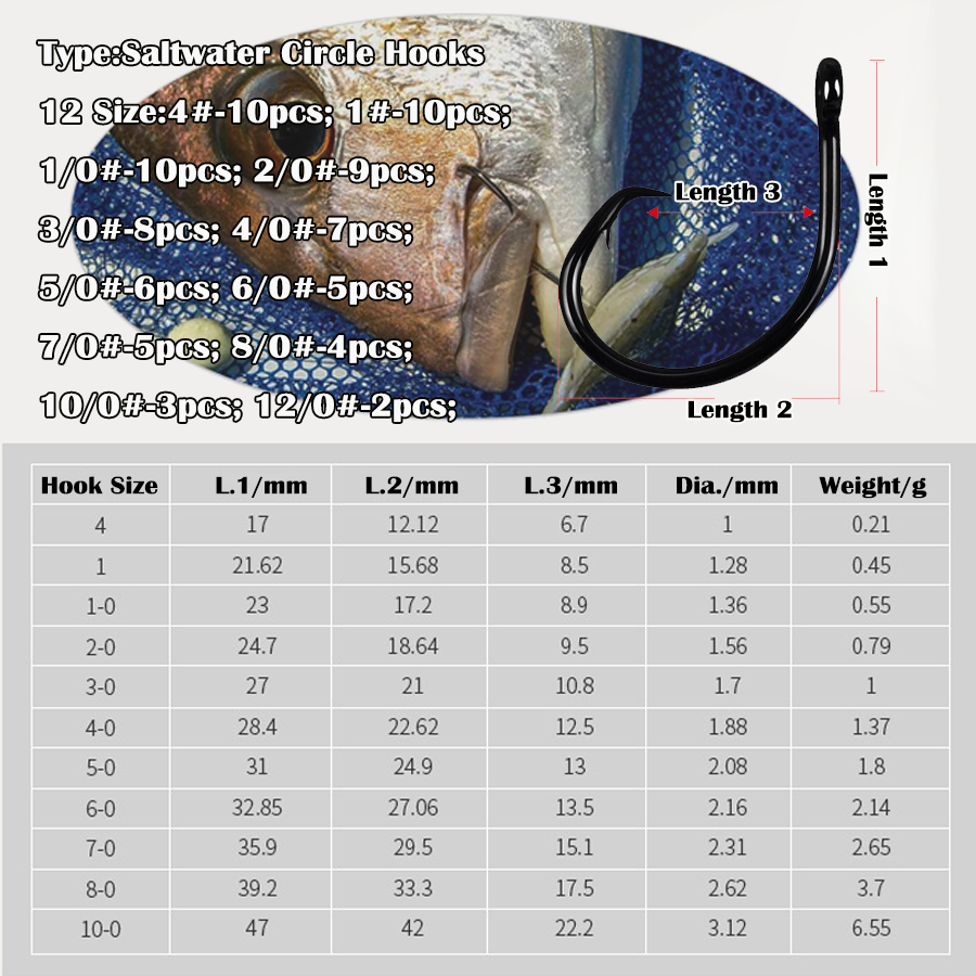 Circle Hooks 3X Strong Saltwat - Fishing Hook Circle recensie en prijs