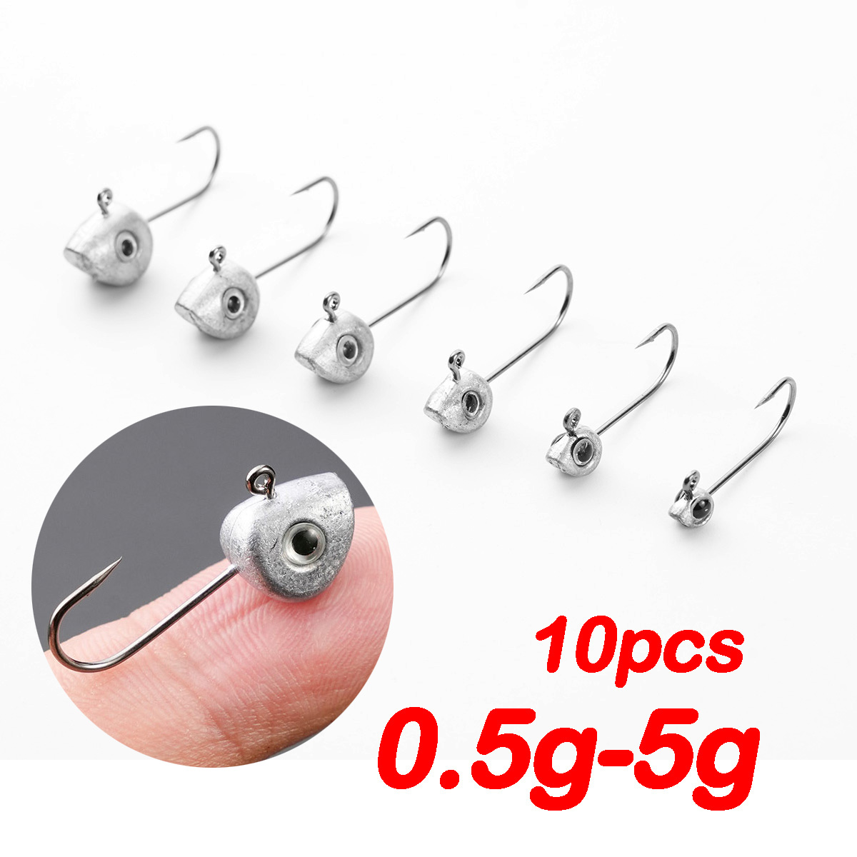 10pcs Mini Jig Head Hook 3D Ey - Fishing Hook Offset recensie en prijs