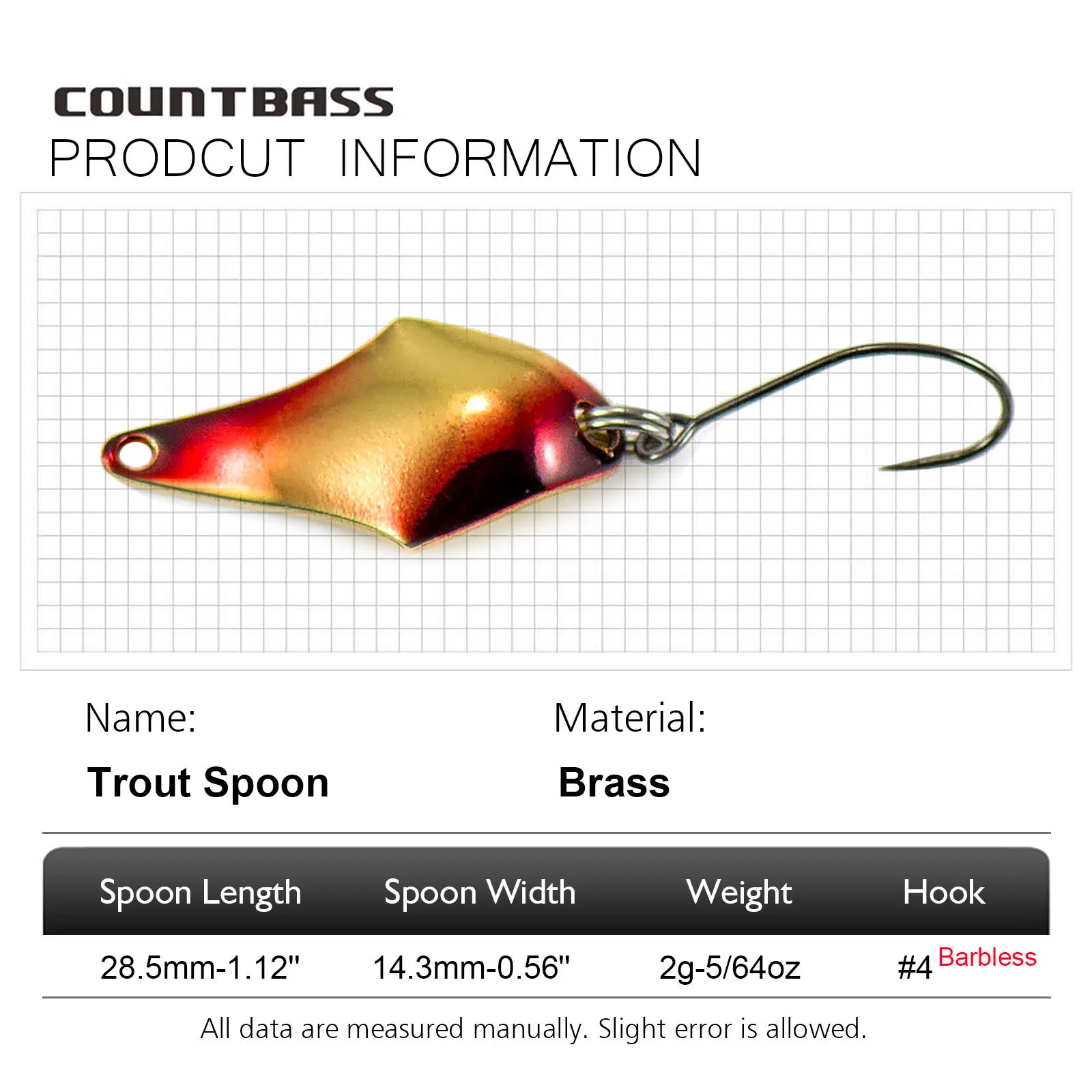 COUNTBASS 5/64oz 2g Casting Sp - Fishing Hook Barbless recensie en prijs