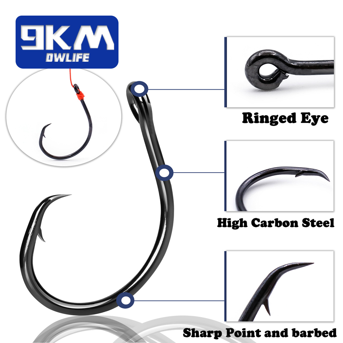 9KM 25-50Pcs Inline Wide Gap C - Fishing Hook Circle recensie en prijs