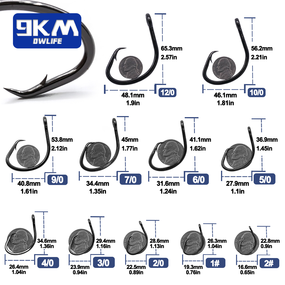 9KM Circle Hooks 25~50Pcs Salt - Fishing Hook Circle recensie en prijs