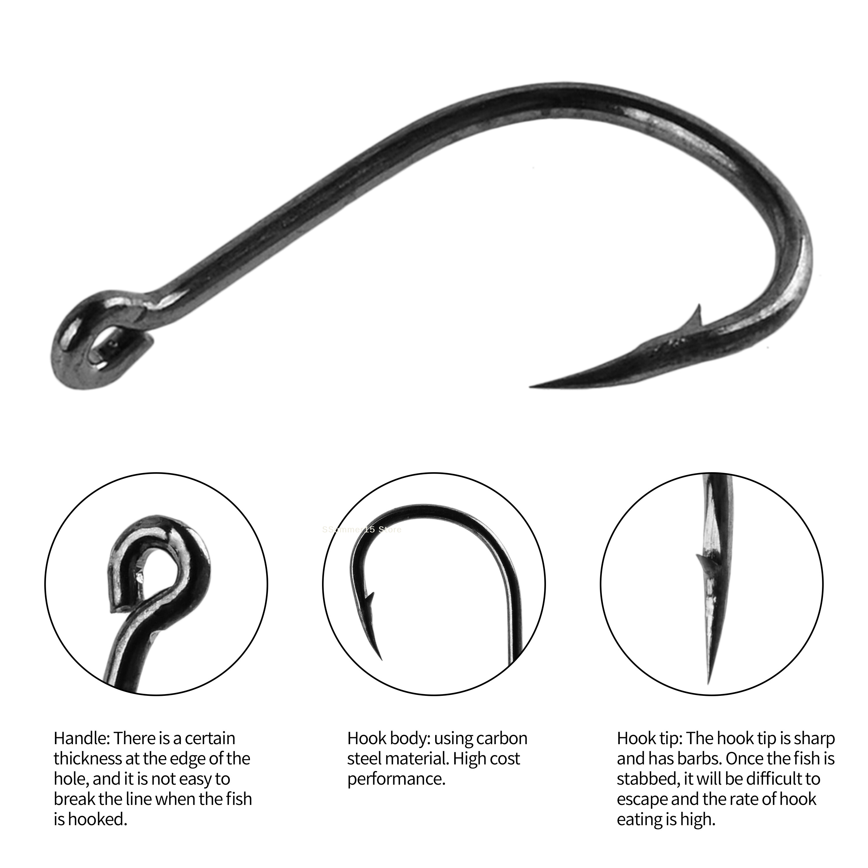 【R】100Pcs Fishing Hooks Set Ca - Fishing Hook Circle recensie en prijs
