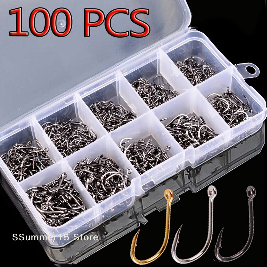 【R】100Pcs Fishing Hooks Set Ca - Fishing Hook Circle recensie en prijs