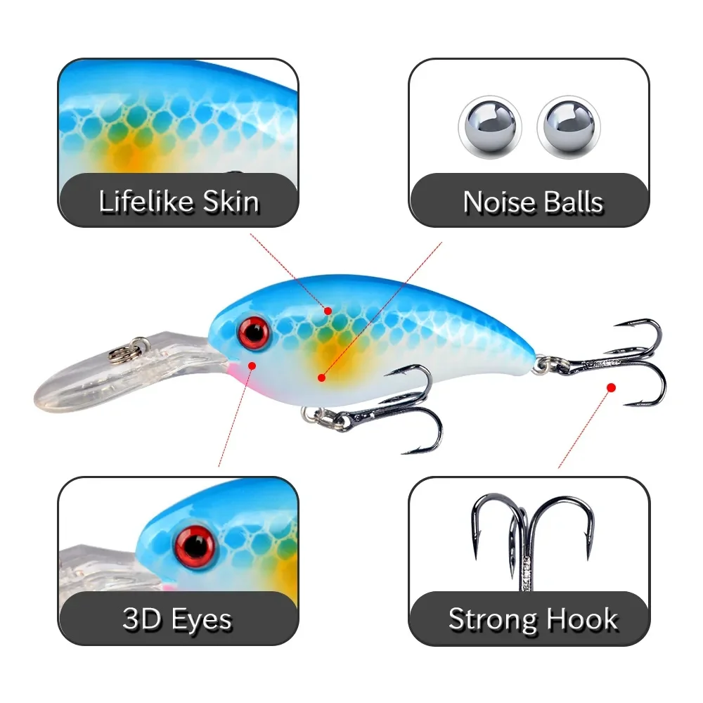 7Pcs Crankbait Fishing Lure Fl - Fishing Hook Treble recensie en prijs