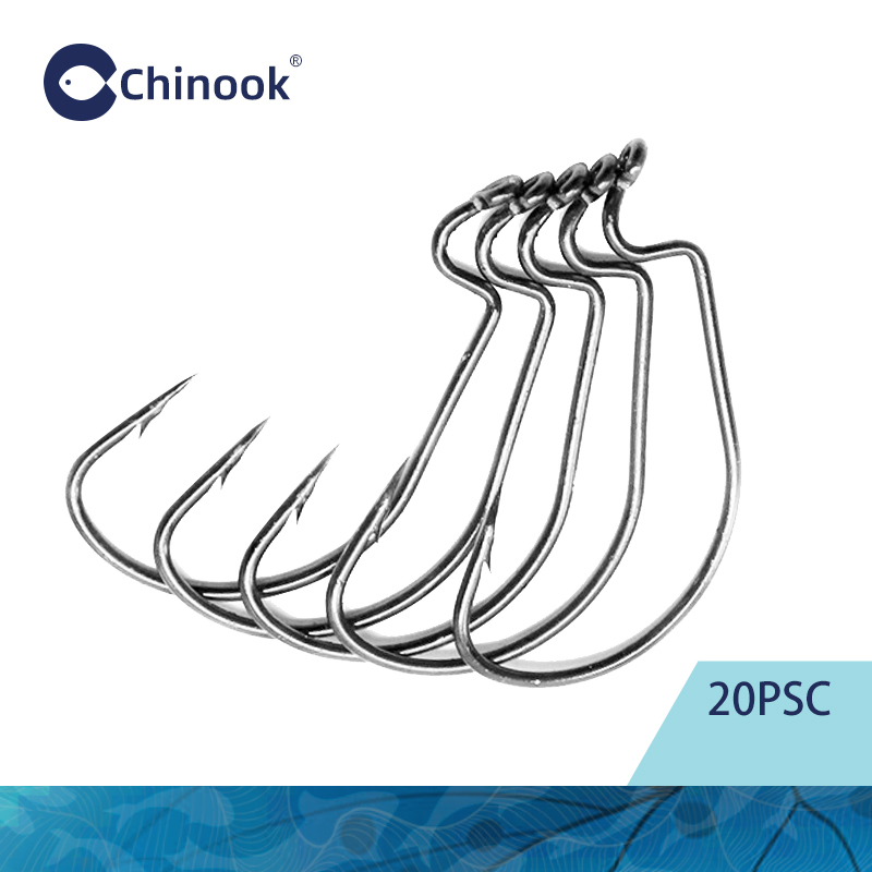 Chinook 20pcs Wide worm Texan  - Fishing Hook Offset recensie en prijs