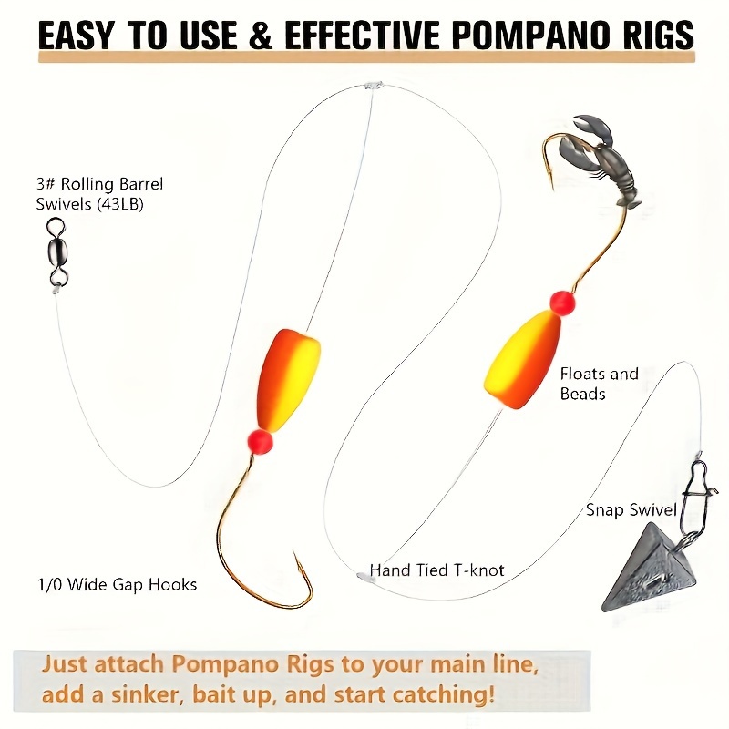 3pcs Pompano Rigs Surf Fishing - Fishing Hook Circle recensie en prijs