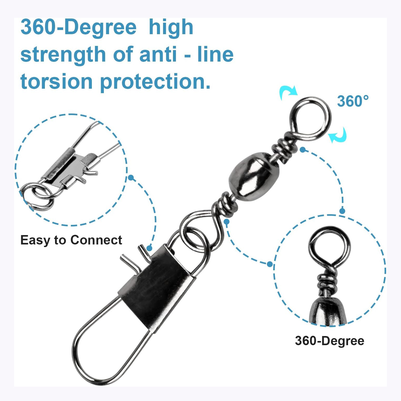 100Pcs/Lot 4#6#8#10#12# Swivel - Fishing Hook Stainless Steel recensie en prijs