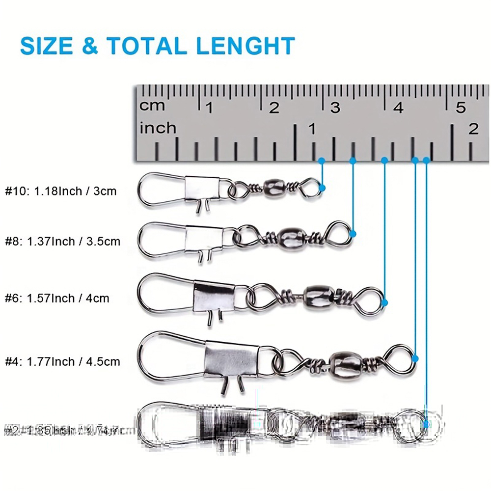 100Pcs/Lot 4#6#8#10#12# Swivel - Fishing Hook Stainless Steel recensie en prijs