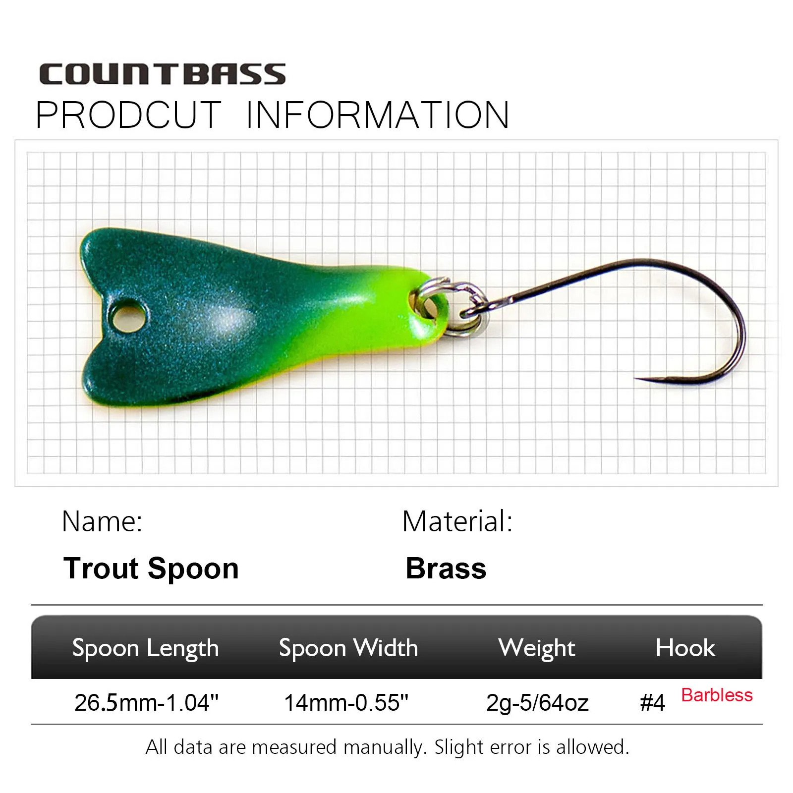 COUNTBASS 5/64oz 2g Casting Sp - Fishing Hook Barbless recensie en prijs