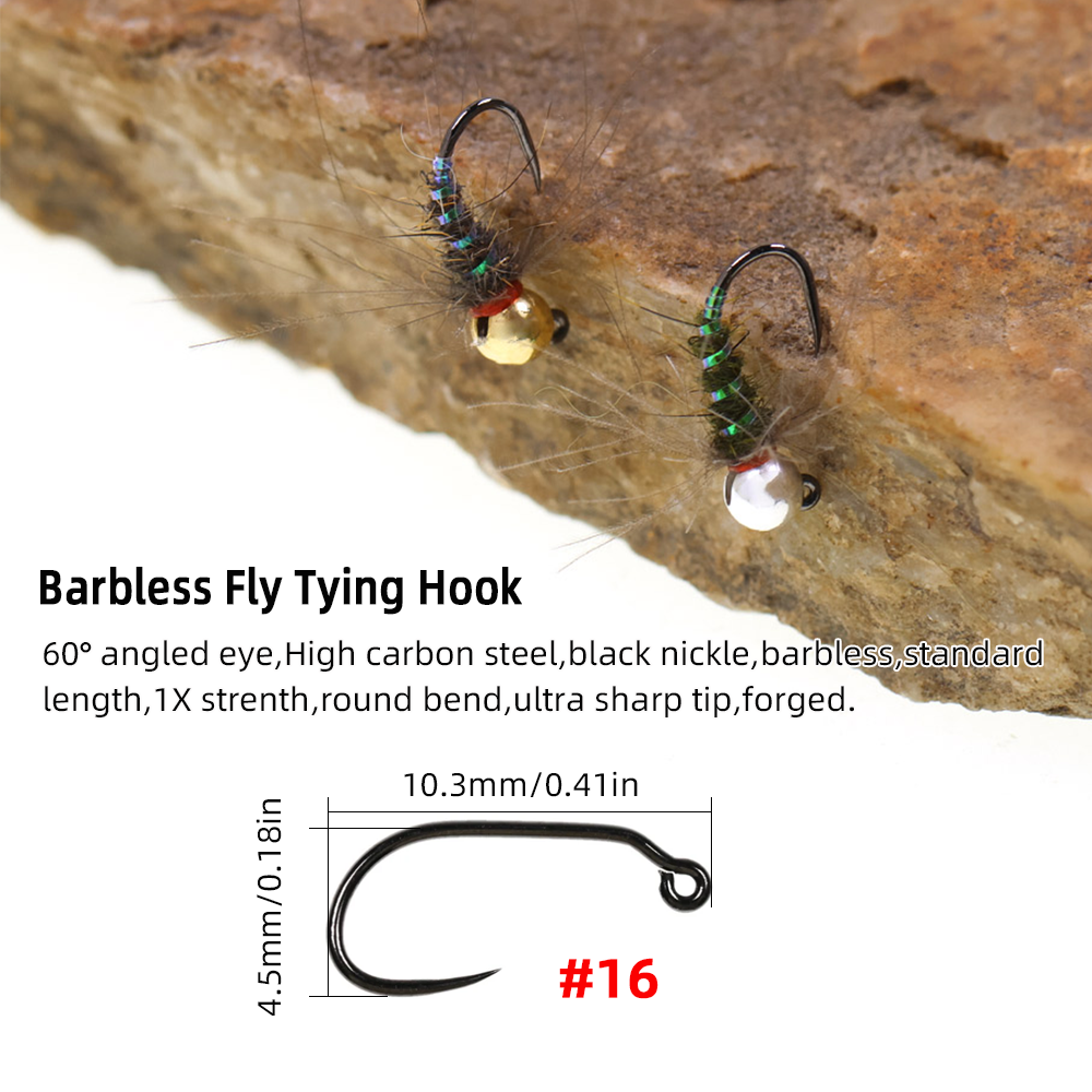 4pcs #16 Tungsten Beadhead CDC - Fishing Hook Barbless recensie en prijs