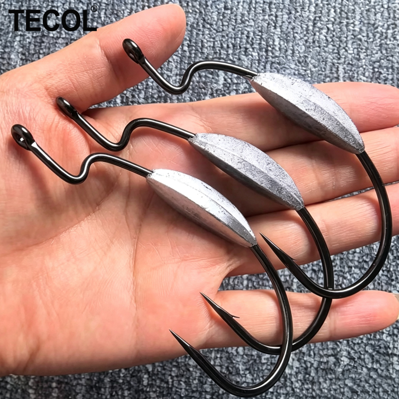 TECOL 3PCS 6/0 8/0 10/0 Weight - Fishing Hook Offset recensie en prijs