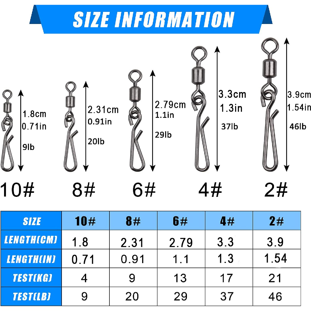 30Pcs swivels and snap for fis - Fishing Hook Stainless Steel recensie en prijs