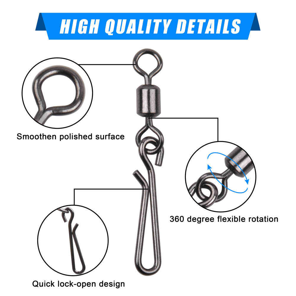 30Pcs swivels and snap for fis - Fishing Hook Stainless Steel recensie en prijs