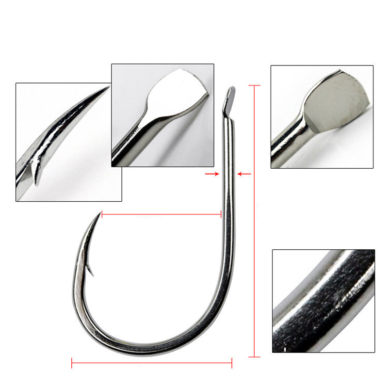 100pcs/Lot 7 Size Barbed Fishi - Fishing Hook Circle recensie en prijs