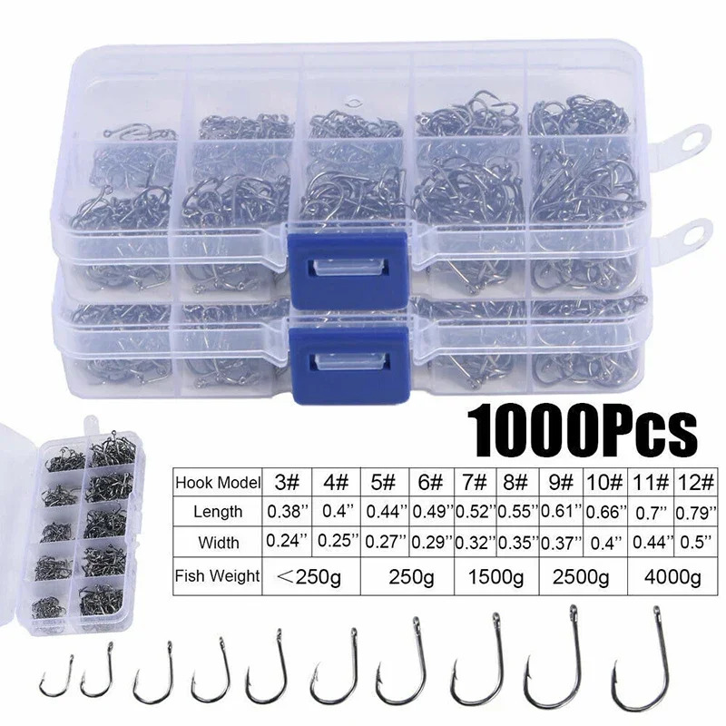 50-1600Pcs/BoxFishing Hooks Ca - Fishing Hook Circle recensie en prijs