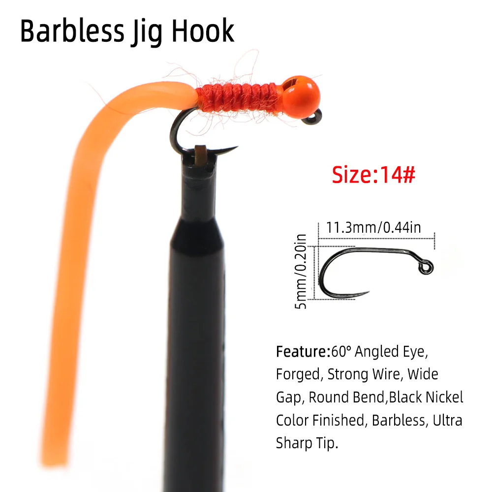 4pcs #14 Tungsten Bead Head Sq - Fishing Hook Barbless recensie en prijs
