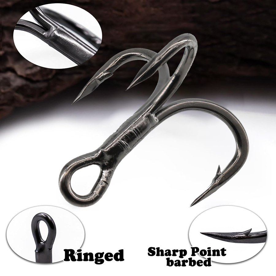 6X Fishing Treble Hooks Black  - Fishing Hook Offset recensie en prijs