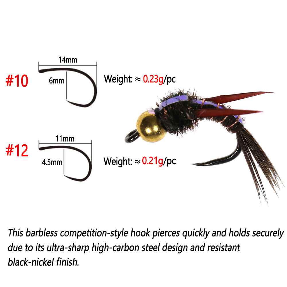 Bimoo 8pcs Brass Beadhead Evil - Fishing Hook Barbless recensie en prijs