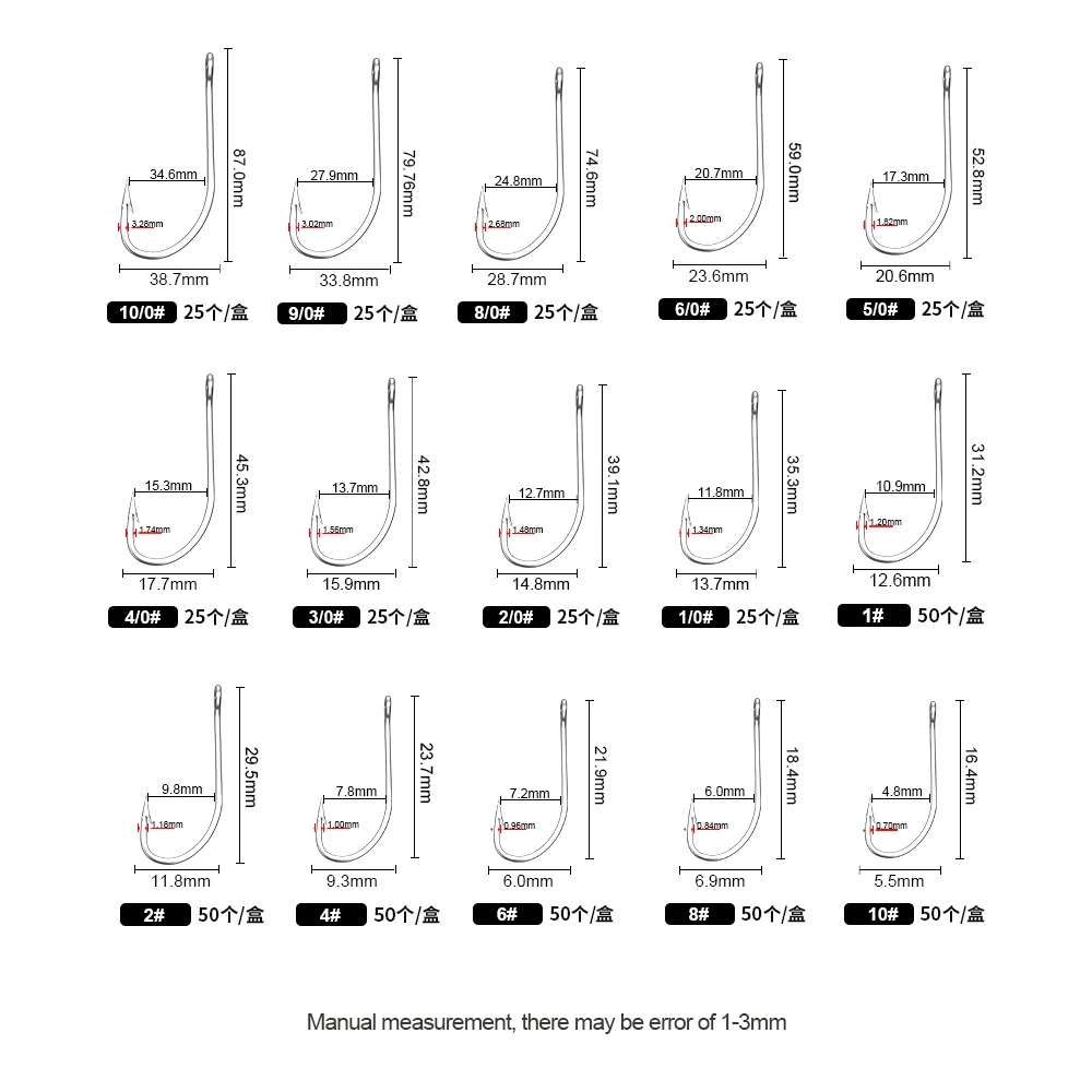 FTK Fishing Hooks 1-10#50PCS 1 - Fishing Hook Offset recensie en prijs