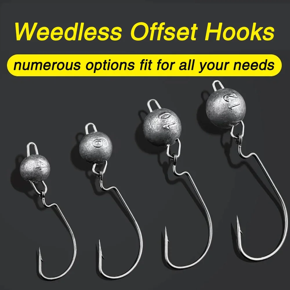 5pcs Metal Jig Head Worm Hooks - Fishing Hook Offset recensie en prijs