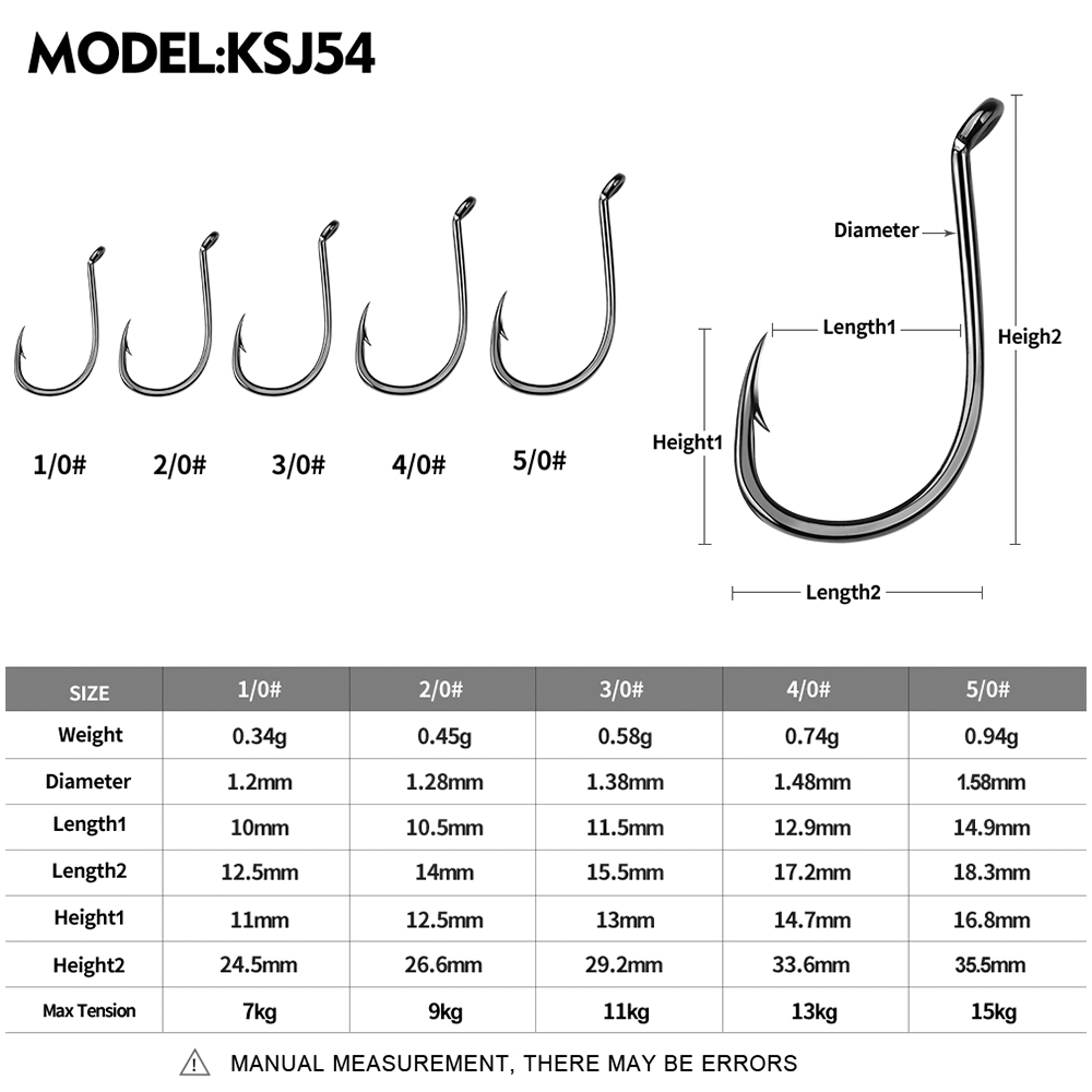 KATYUSHA  100PCS J Hooks 1/0-2 - Fishing Hook Offset recensie en prijs